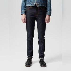 Nudie Jeans | Lean Dean | Men's Deep Indigo Selvedge Denim - Slim Jeans | 30/32